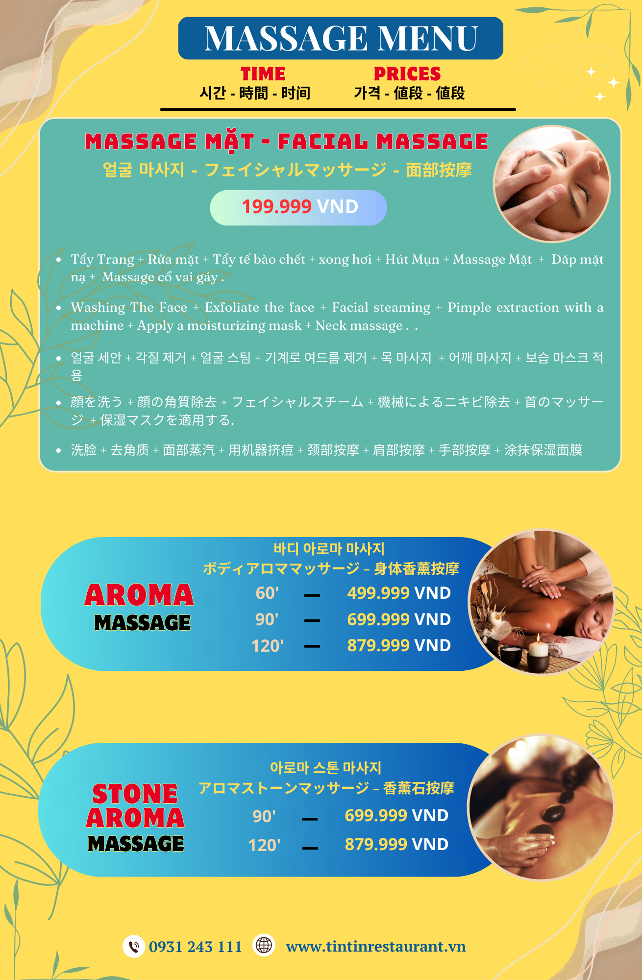 Menu Massage 2